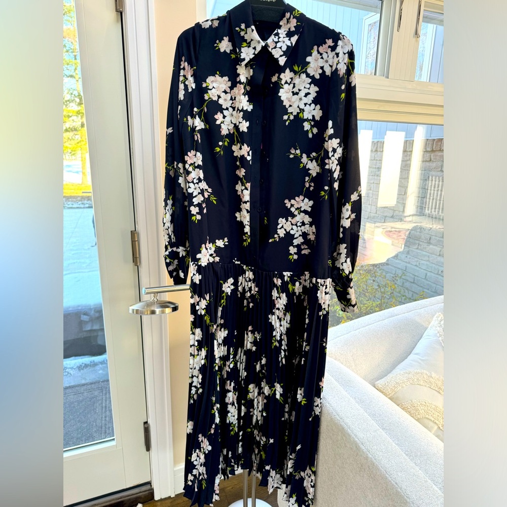 Drop waist pleated floral dress. Brand new with tags